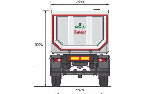 Самосвальный полуприцеп Grunwald Gr.Ti31-SH-SI-1220 с кузовом 31 куб. м