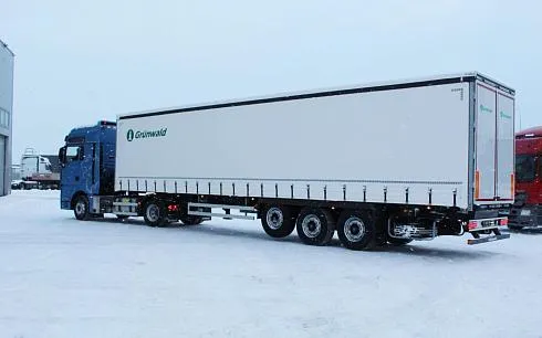Тягач Sitrak C7H MAX 4x2 с шторным полуприцепом Grunwald