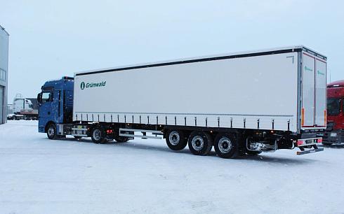 Тягач Sitrak C7H MAX 4x2 с шторным полуприцепом Grunwald