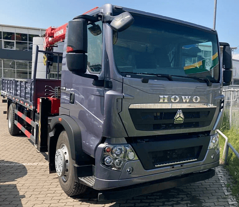 Автомобиль бортовой HOWO T5G 280 л.с 4x2 с КМУ SUNHUNK S1254